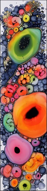 Free abstract bookmark featuring abstract rings